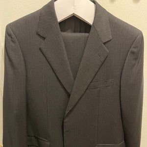 Brioni suit, 3 button black with micro pin stripes, 42R, no tags but never worn